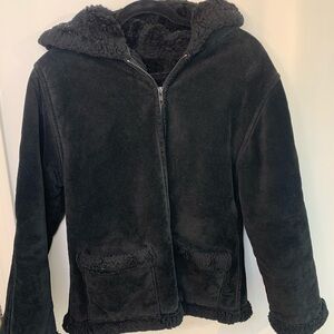 GENUINE Suede Sherpa Jacket with hood